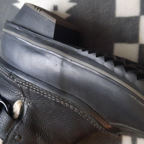 Sorel Black Leather Ankle Rubber Sherpa Lined Boots  NL2135-010 Size 9 - Picture 6 of 16